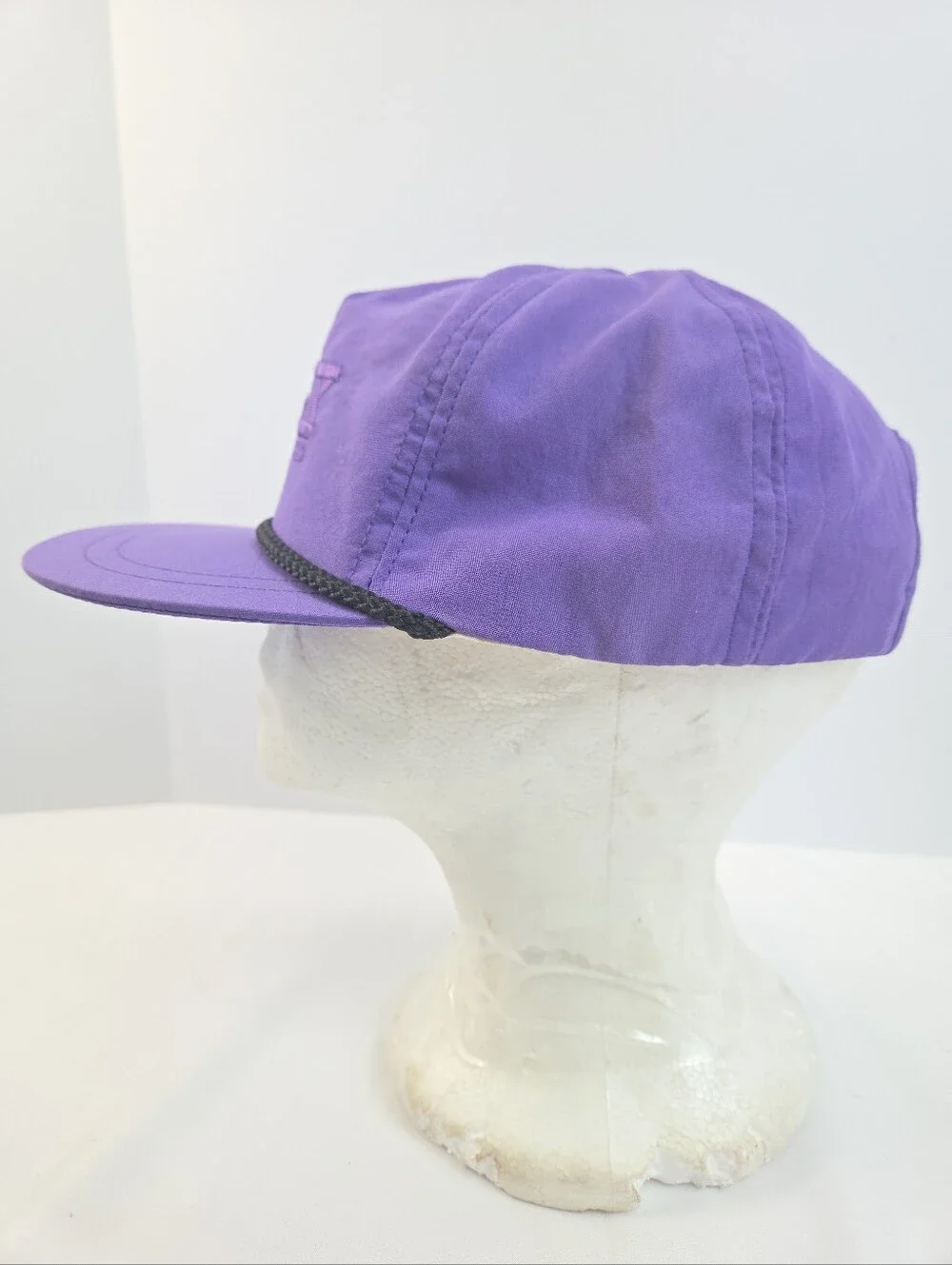 Rare VTG 90's CSC Transportation Purple Leather Adjustable Strap Hat